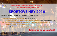 Spoločnosť Parkinson Slovensko pozýva na Športové hry 2016